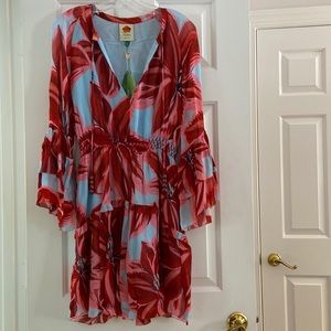 Azalea Mini Dress Blue Multi FARM Rio